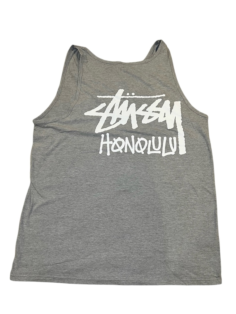 Stussy Honolulu Gray Tank Top - Men's Graphic Muscle Shirt